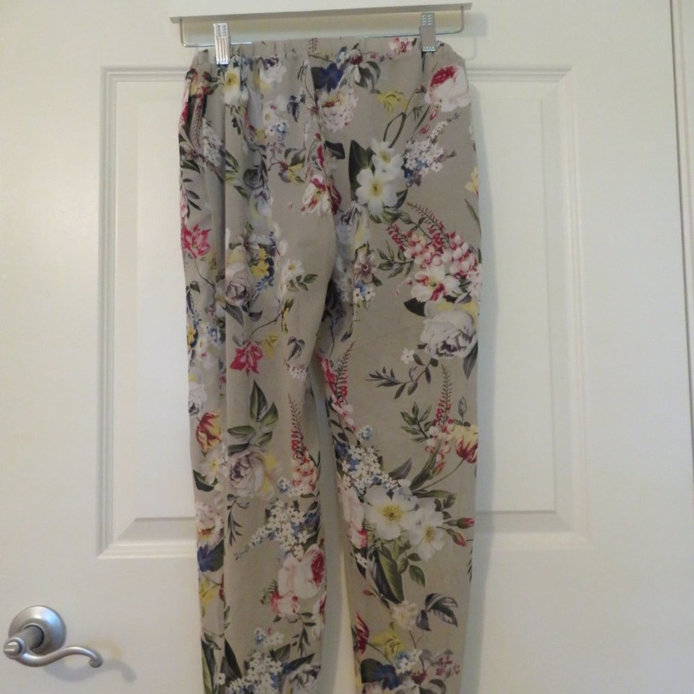 Women's Tulle Floral Print Summer Pants Size US 4